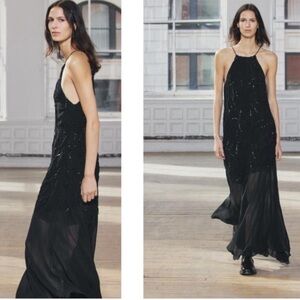 ZARA SEQUINNED HALTER DRESS ZW COLLECTION